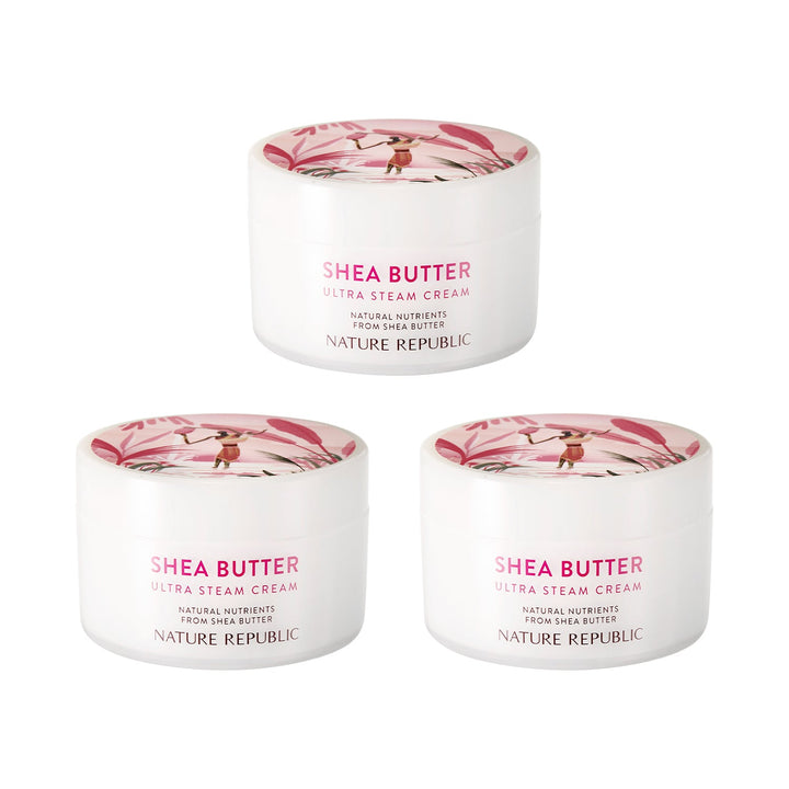 Shea Butter Steam Cream Ultra Triple Value Set (Dry Skin) - Nature Republic