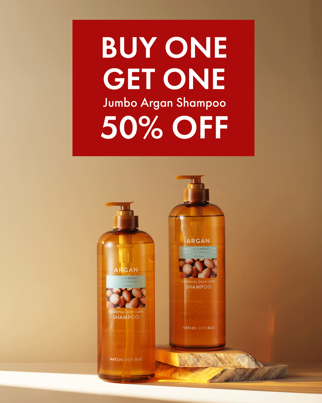 Buy 1, Get 1 50% Off Jumbo Argan Shampoo 1000ml