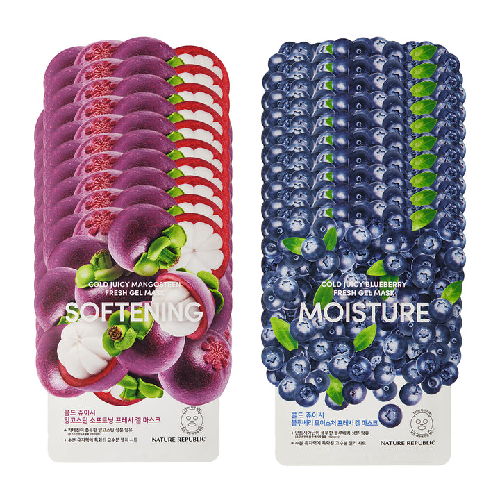 Cold Juicy Fresh Gel Mask Softening &amp; Moisturizing Bundle Set (20-Pack)