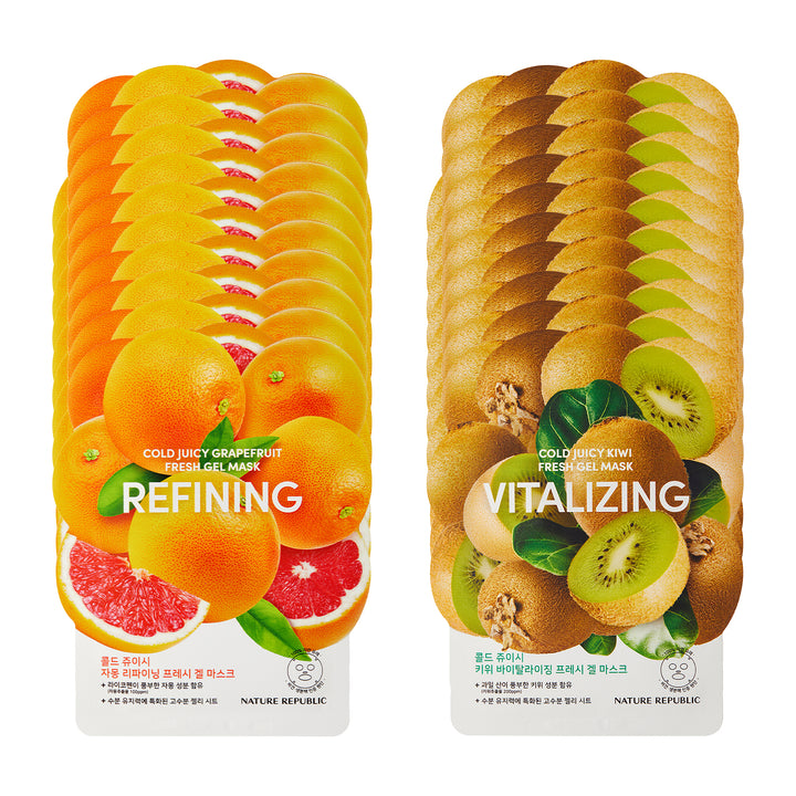 Cold Juicy Fresh Gel Mask Refining &amp; Vitalizing Bundle Set (20-Pack)