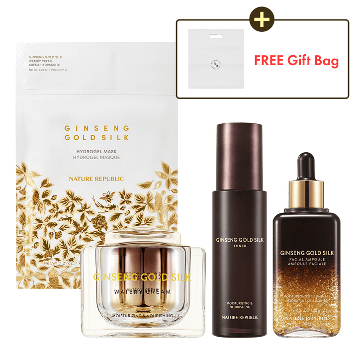 Ginseng Gold Silk 24K Treatment 4-Step Set [Free Gift Bag with Purchase] - Nature Republic