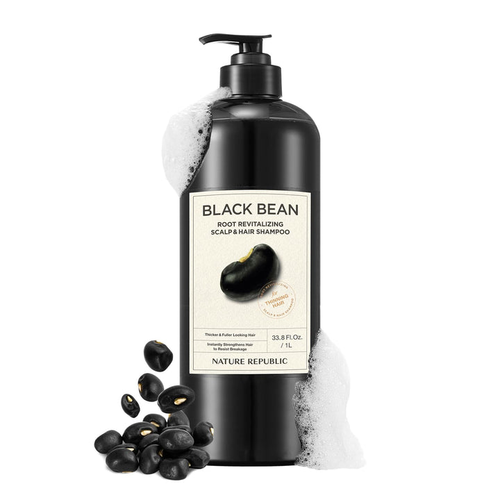 Black Bean Revitalizing Scalp Anti-Hair Loss Hair Shampoo (1000ml) - Nature Republic