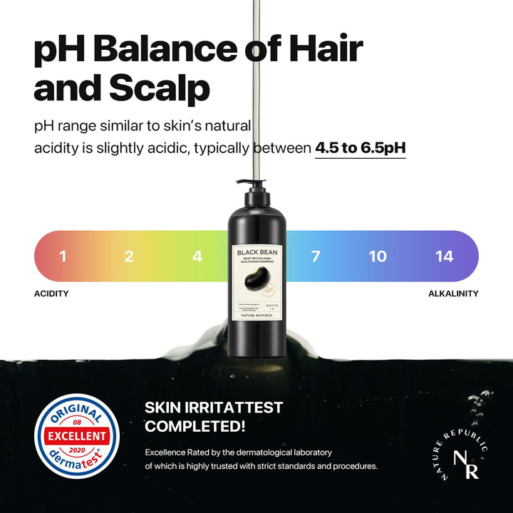 Black Bean Revitalizing Scalp Anti-Hair Loss Hair Shampoo (1000ml) - Nature Republic
