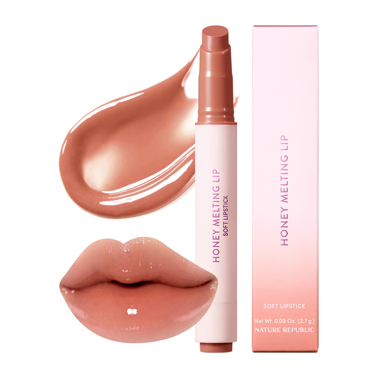 リップグロス NATURE REPUBLIC 09 SHEER ROSE MOUSSE Honey Melting Lip Rose Collection | Nature Republic®