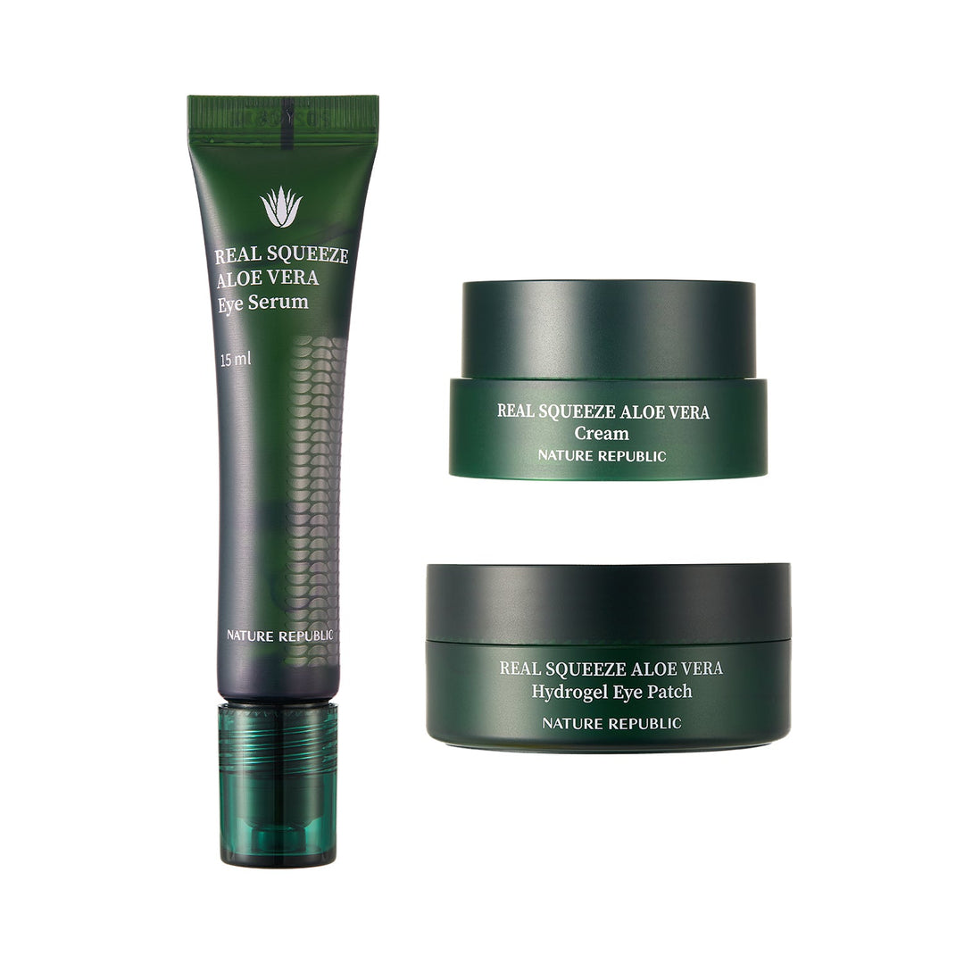 Real Squeeze Aloe Vera Hydration Trio for Eye & Face - Nature Republic