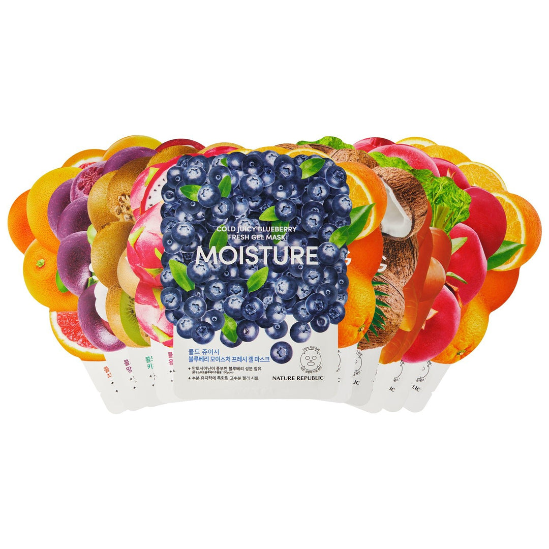 Nature Republic Cold Juicy Fresh Gel Mask Sheet Variety 10-Pack - Nature Republic