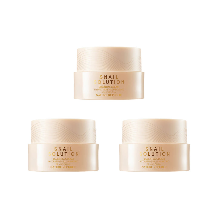 Snail Solution Essential Cream Triple Value Set - Nature Republic