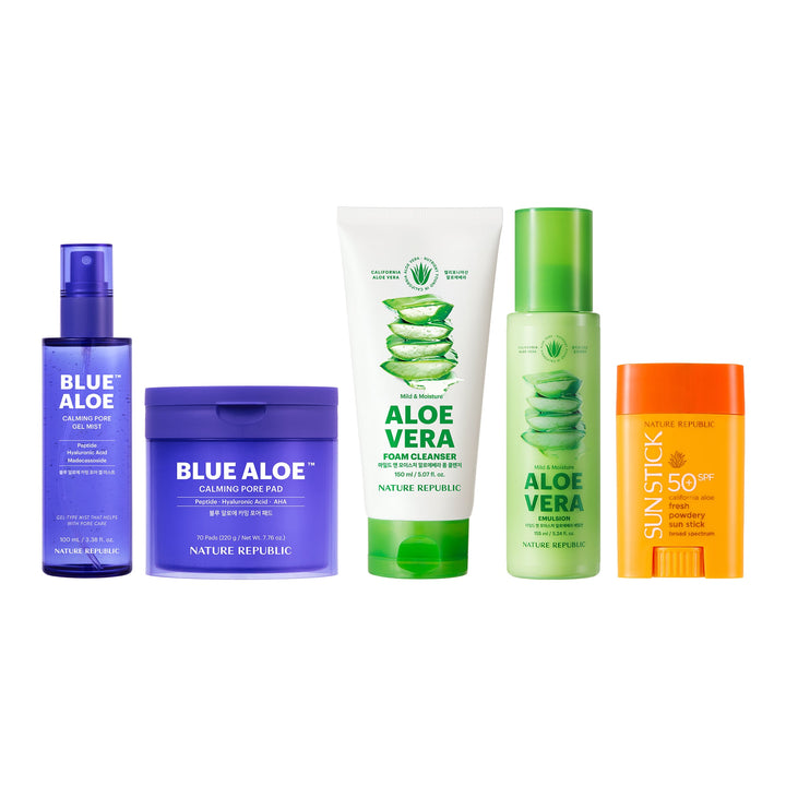 Holiday Gift Set: Nature Republic Aloe Vera 5-Step Routine Set - Nature Republic