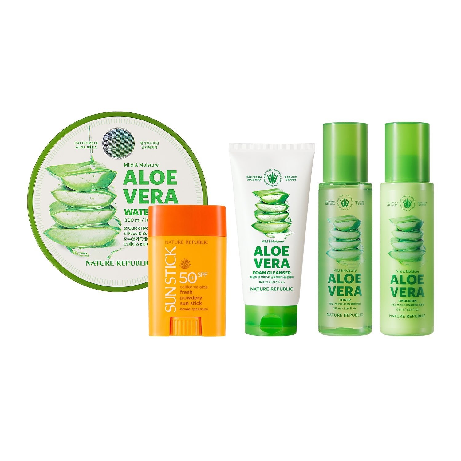 5 Step: Mild & Moisture Aloe Vera Daily Set - Nature Republic