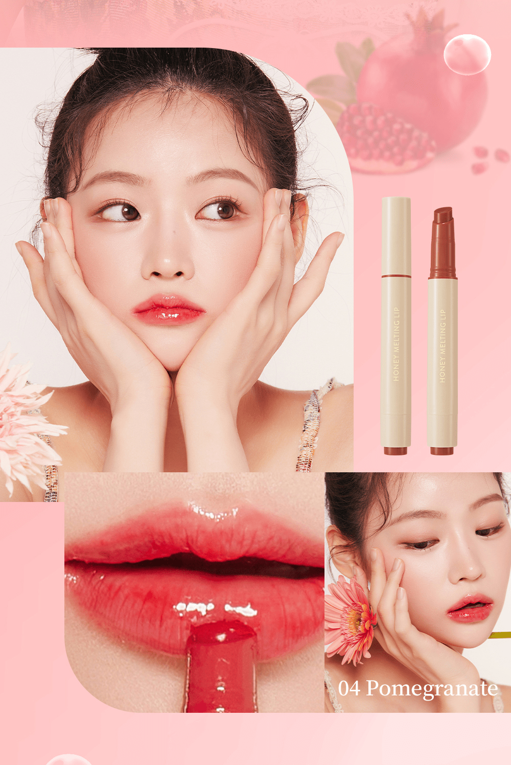 Honey Melting Lip - 04 Pomegranate - Nature Republic