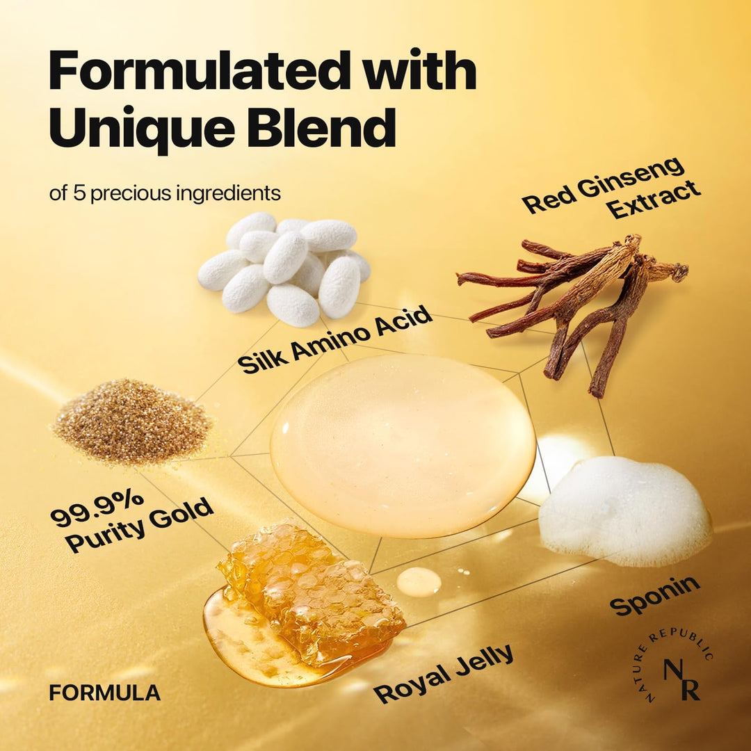 Ginseng Gold Silk Toner & Ampoule Duo - Nature Republic