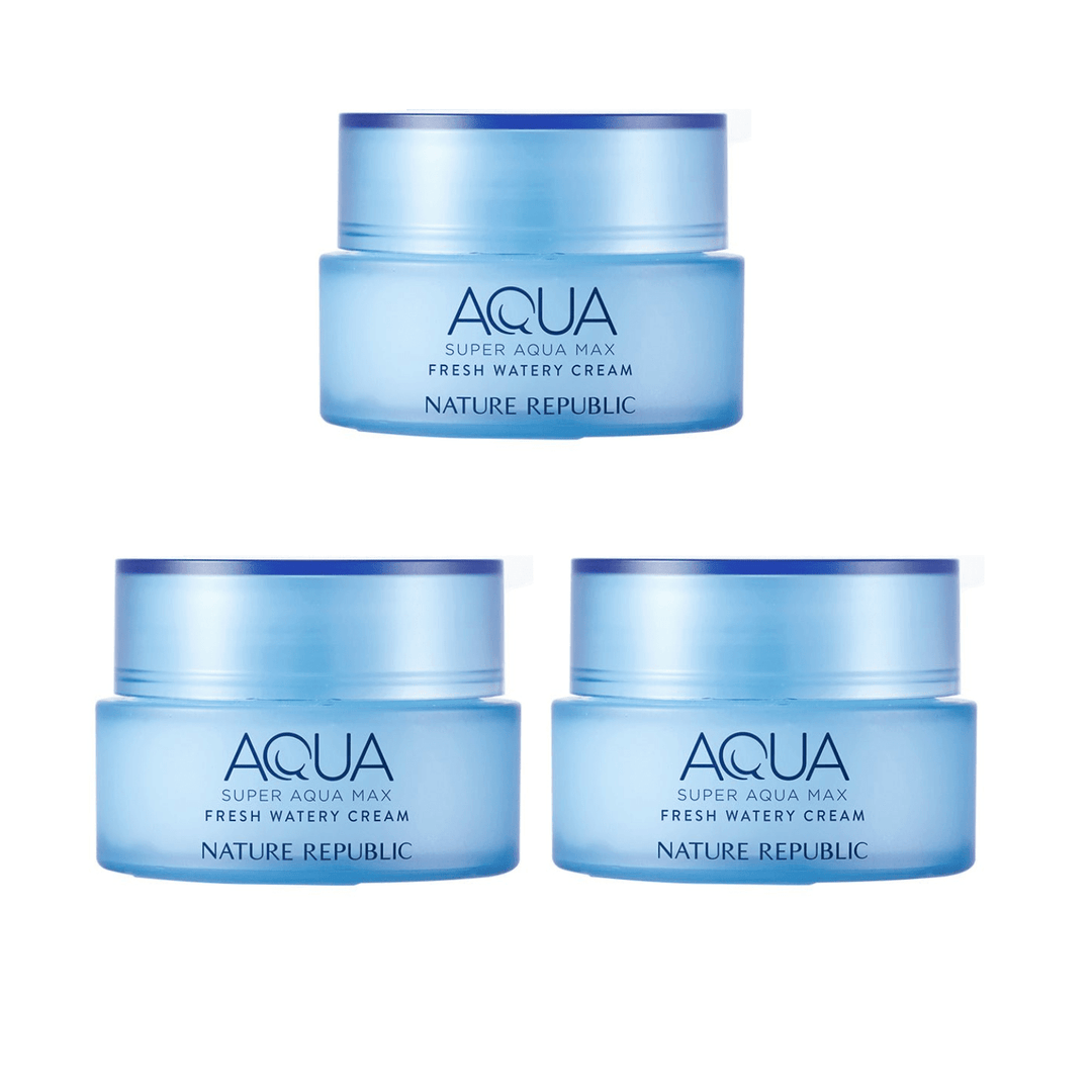 Super Aqua Max Fresh Watery Cream (Oily Skin) Triple Value Set - Nature Republic
