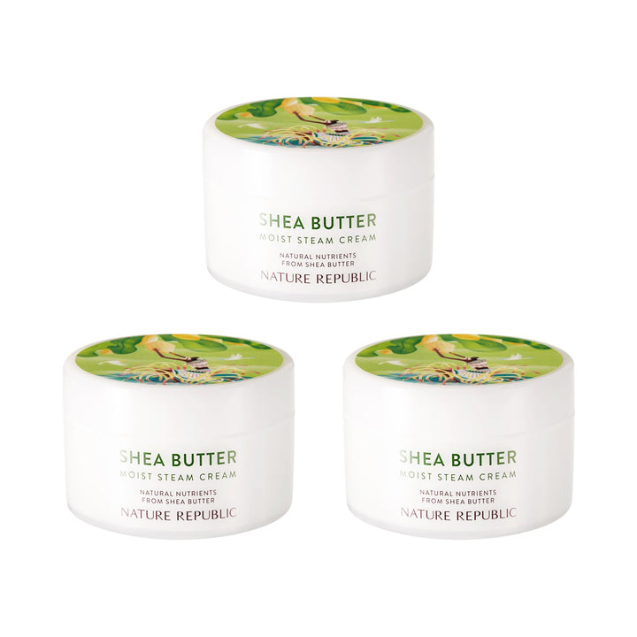 Shea Butter Steam Cream Moist Triple Value Set (Normal, Dry Skin) - Nature Republic