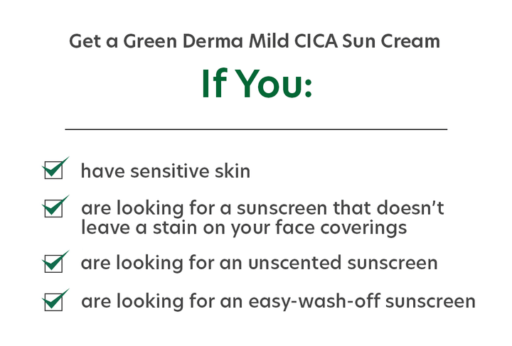 Green Derma Mild CICA Safety 100 Sun Cream SPF 50+ PA++++ - Nature Republic