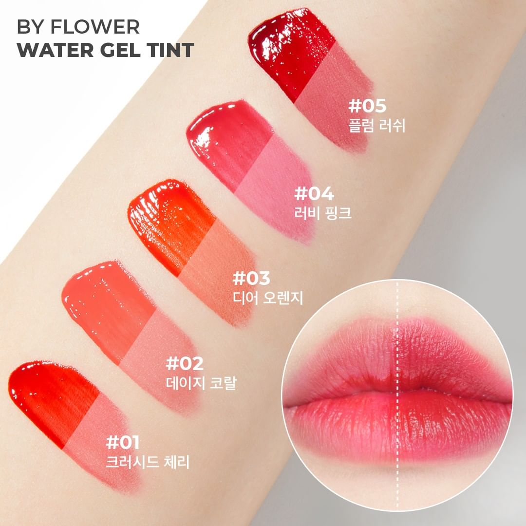 By Flower Water Gel Tint 01 Crushed Cherry - Nature Republic